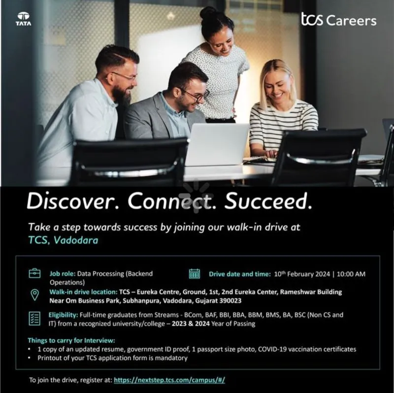 TATA Consultancy Services (TCS) Freshers - Walk-In on 10th Feb 2024